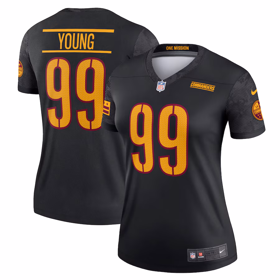 Women's Washington Commanders Chase Young Nike Black Alternate Legend Player Performance Top - Puhuasuan