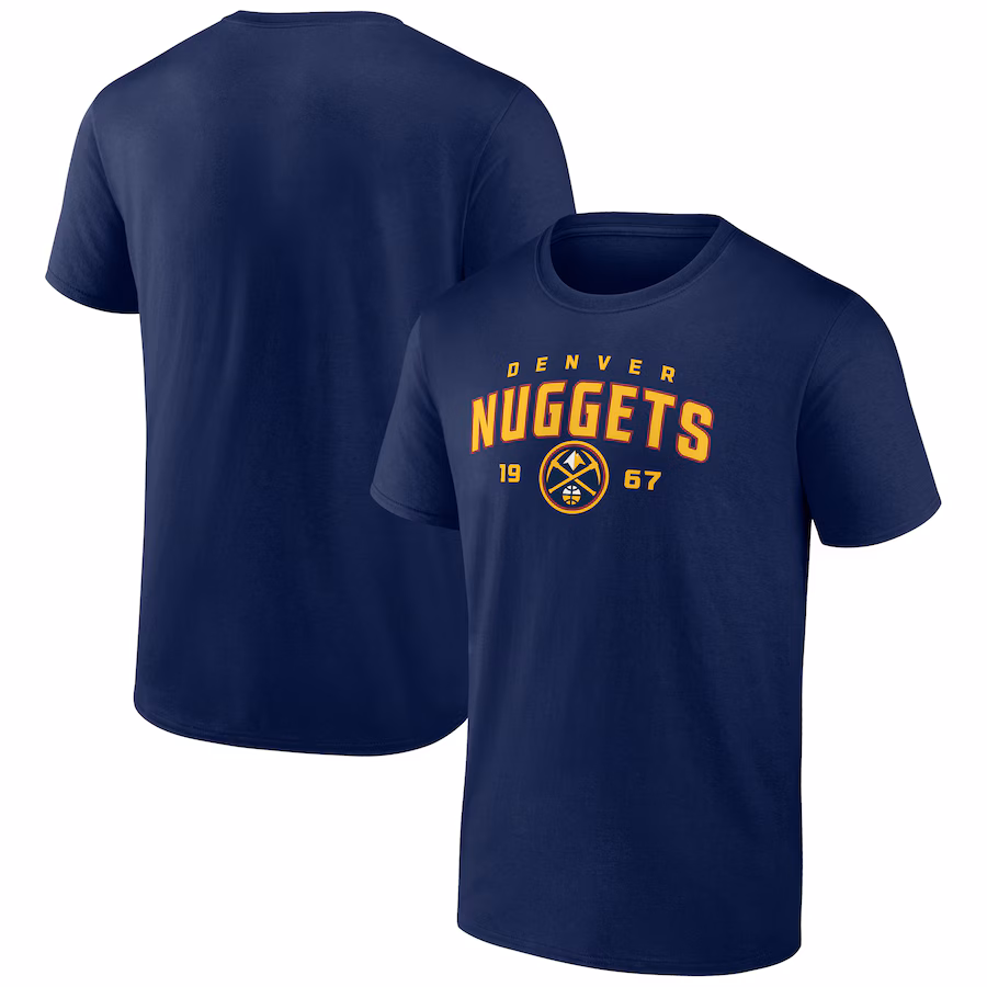 Men's Denver Nuggets Navy Rebel Logo T-Shirt - Puhuasuan