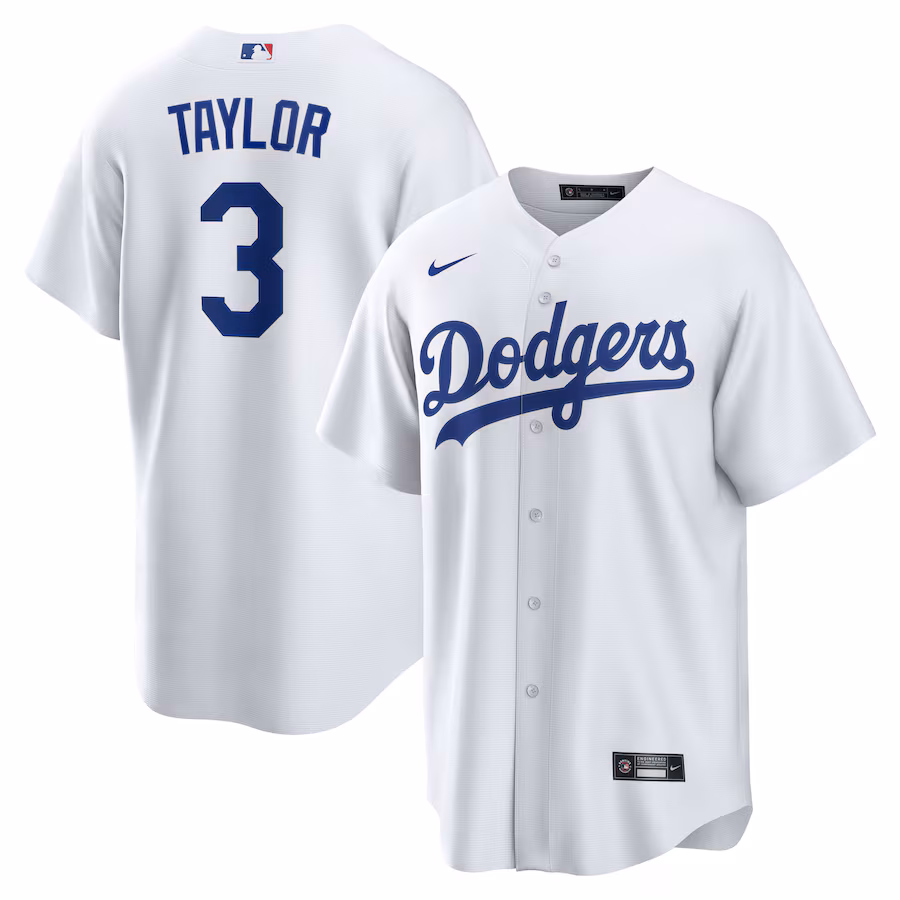 Men's Los Angeles Dodgers Chris Taylor Nike White Replica Player Jersey - Puhuasuan