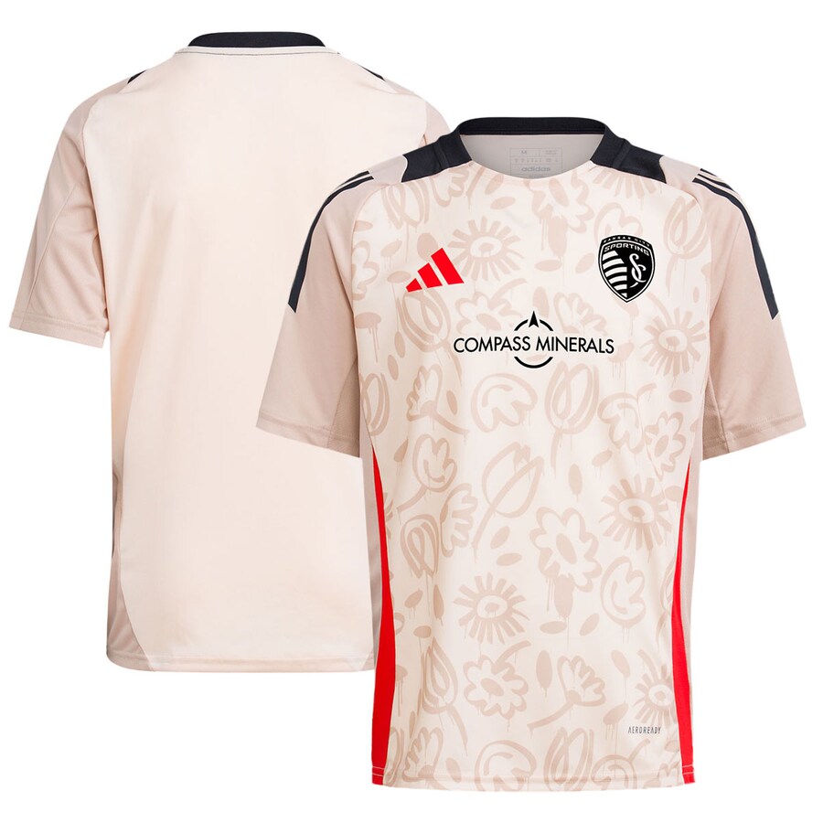 Youth Sporting Kansas City adidas Brown 2024 One Planet Pre-Match Top - Puhuasuan