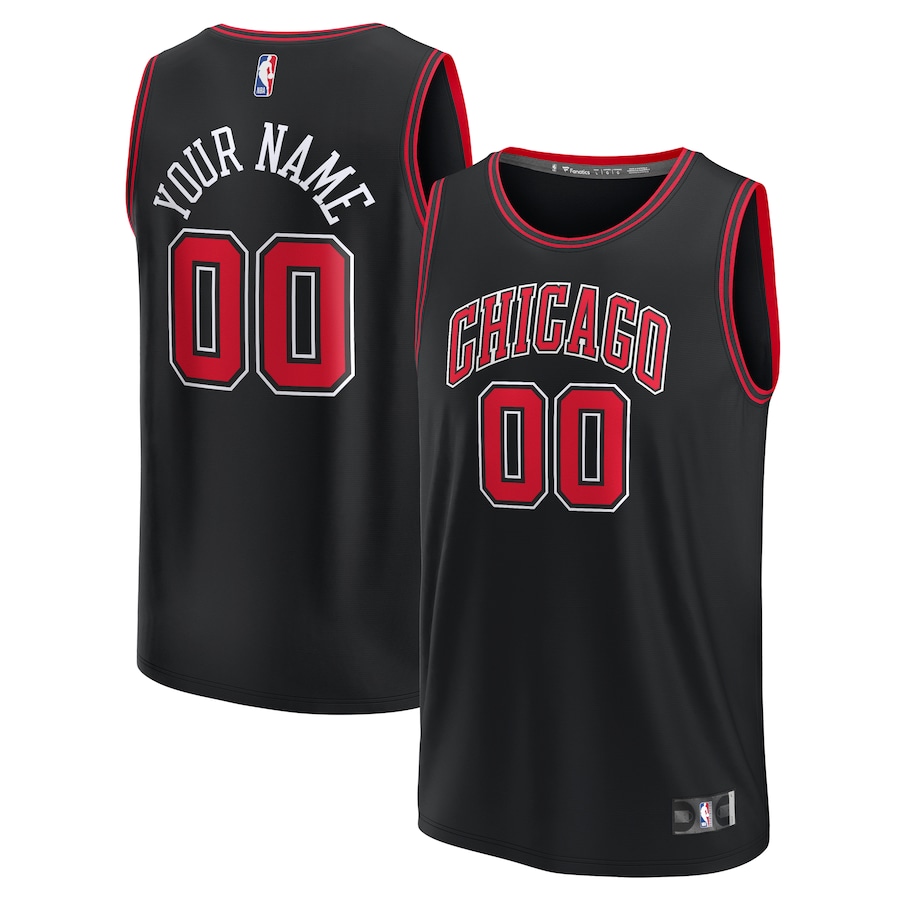 Youth Chicago Bulls  Fanatics Black Fast Break Replica Custom Jersey - Statement Edition - Puhuasuan