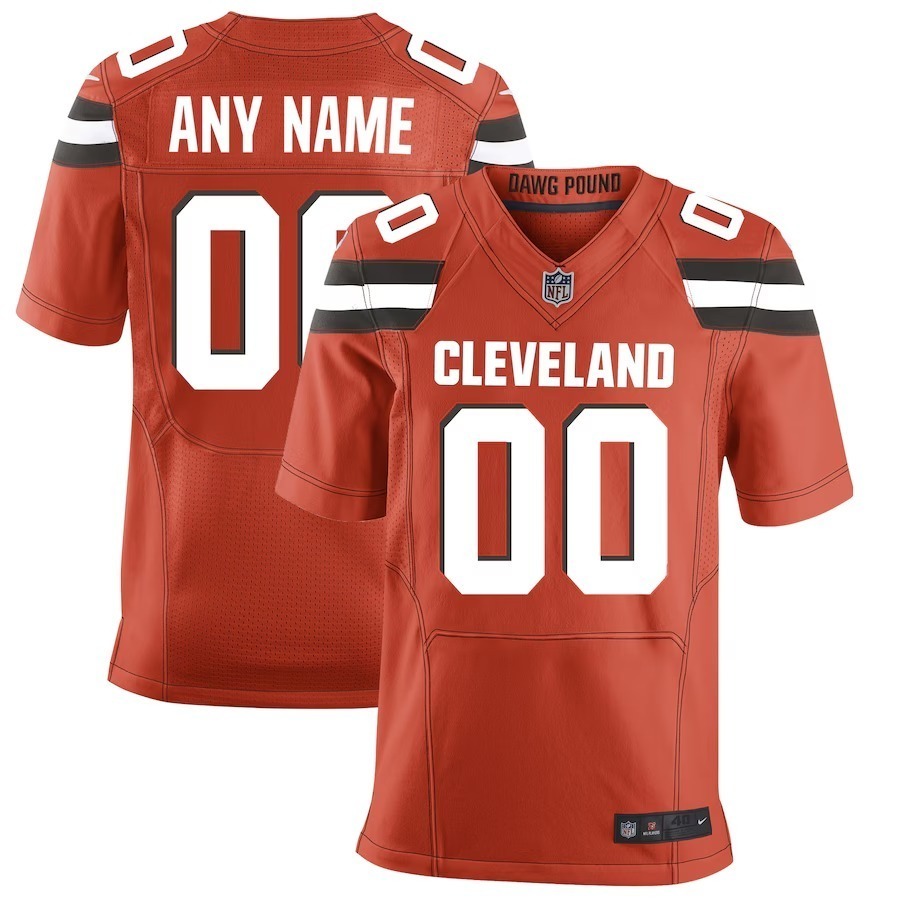 Men's Cleveland Browns Nike Orange Custom Alternate Elite Jersey - Puhuasuan