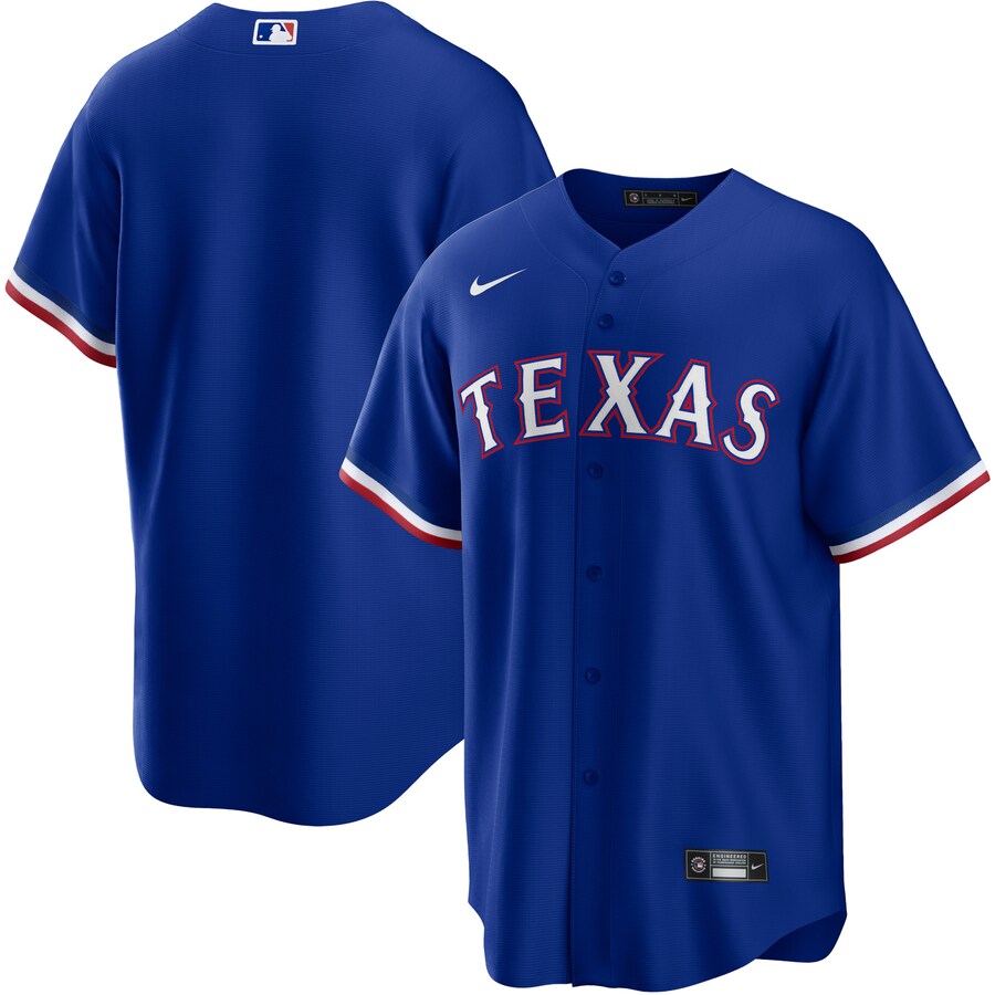 Men's Texas Rangers Nike Royal Alternate Replica Team Logo Jersey - Puhuasuan