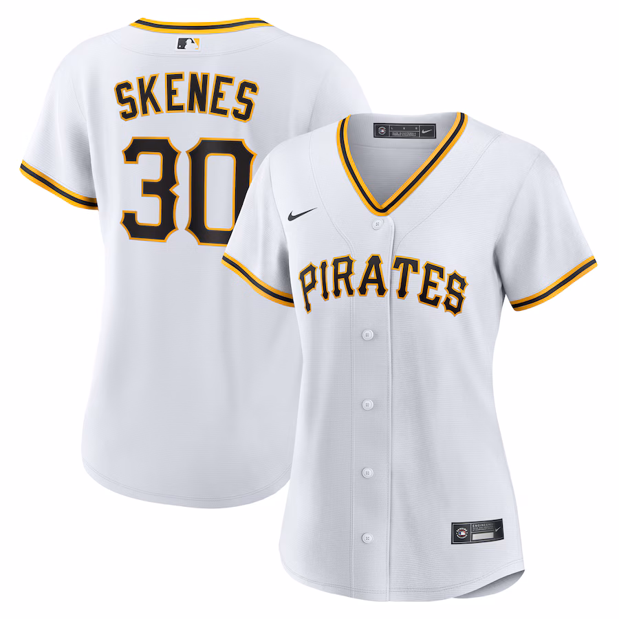 Women's Pittsburgh Pirates Paul Skenes Nike White Home Replica Player Jersey - Puhuasuan
