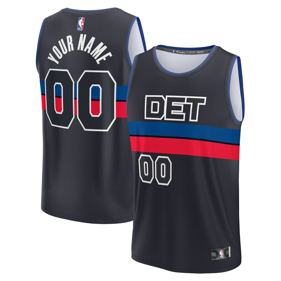 Youth Detroit Pistons  Fanatics Black Fast Break Replica Custom Jersey - Statement Edition - Puhuasuan