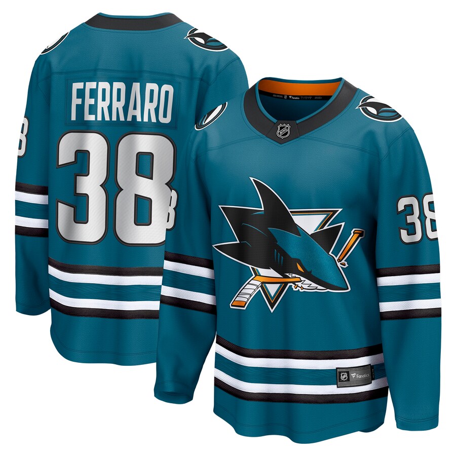 Men's San Jose Sharks Mario Ferraro Fanatics Branded Teal Home Breakaway Player Jersey - Puhuasuan