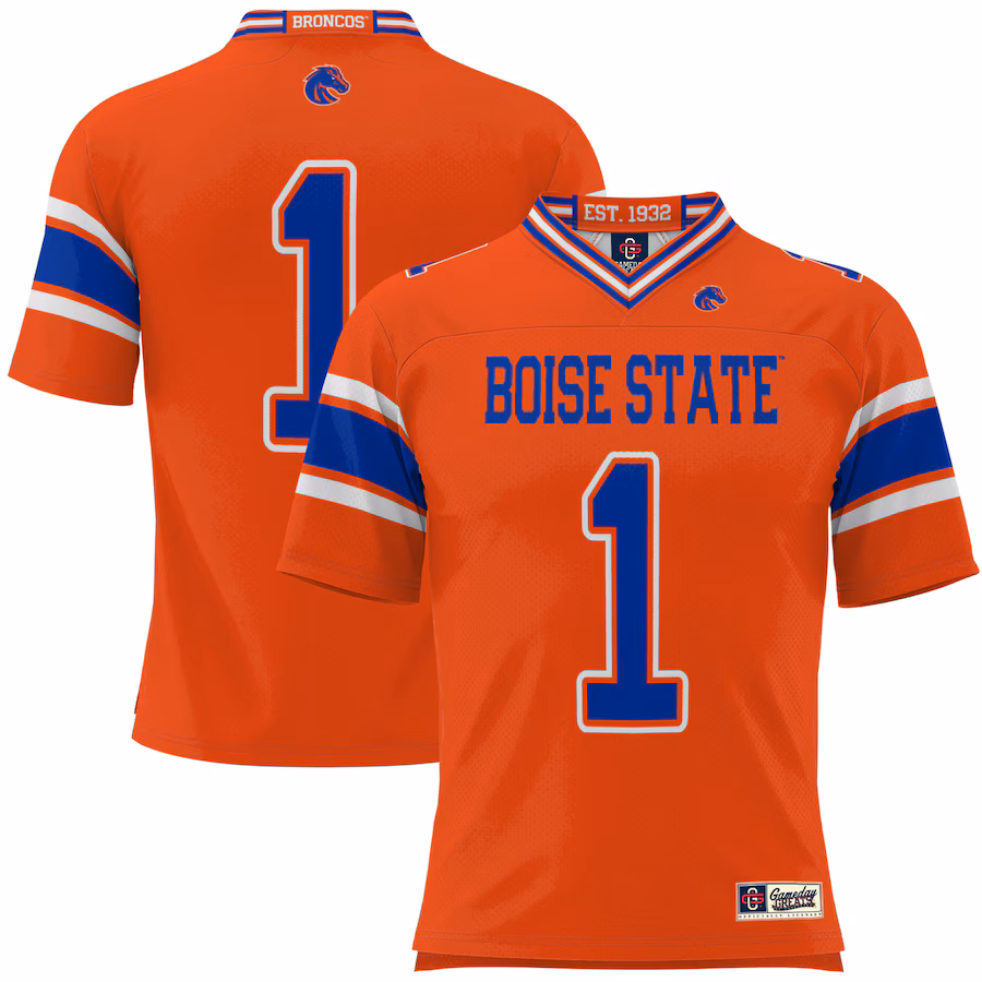 #1 Boise State Broncos GameDay Greats Youth Football Jersey - Orange - Puhuasuan