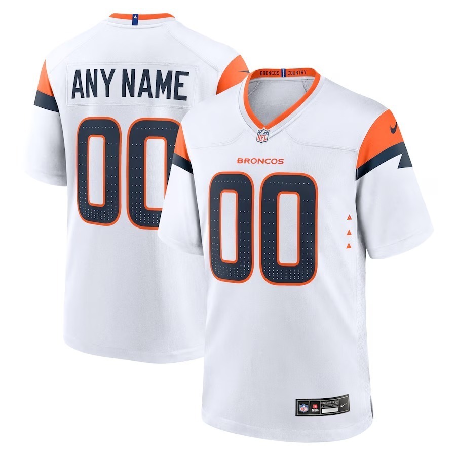 Men's Denver Broncos  Nike White Mile High Collection Custom Game Jersey - Puhuasuan