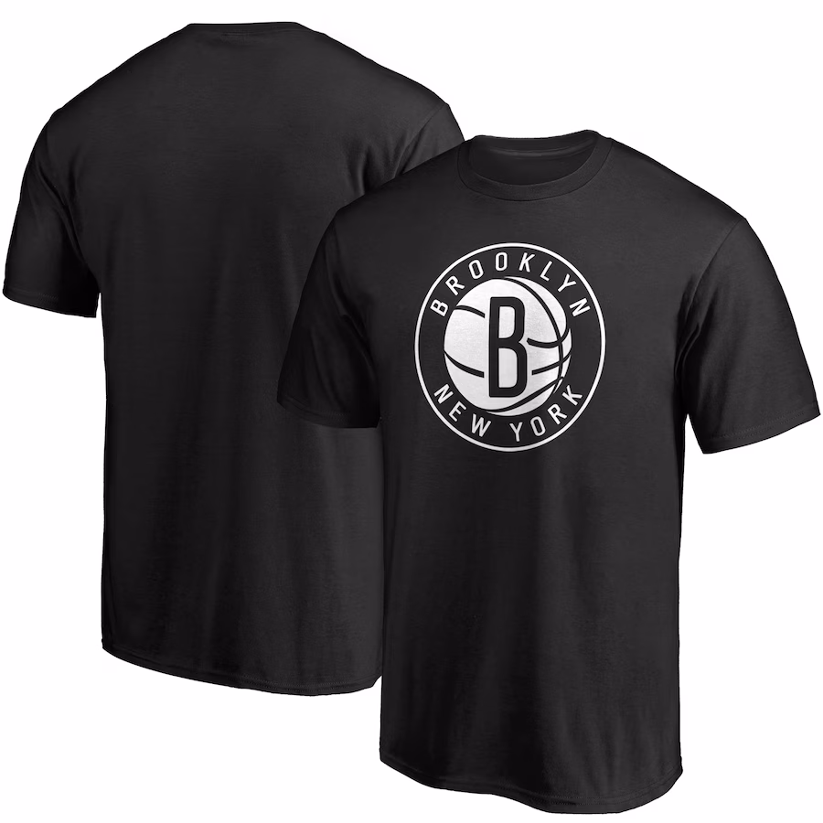 Men's Brooklyn Nets Fanatics Black Primary Team Logo T-Shirt - Puhuasuan