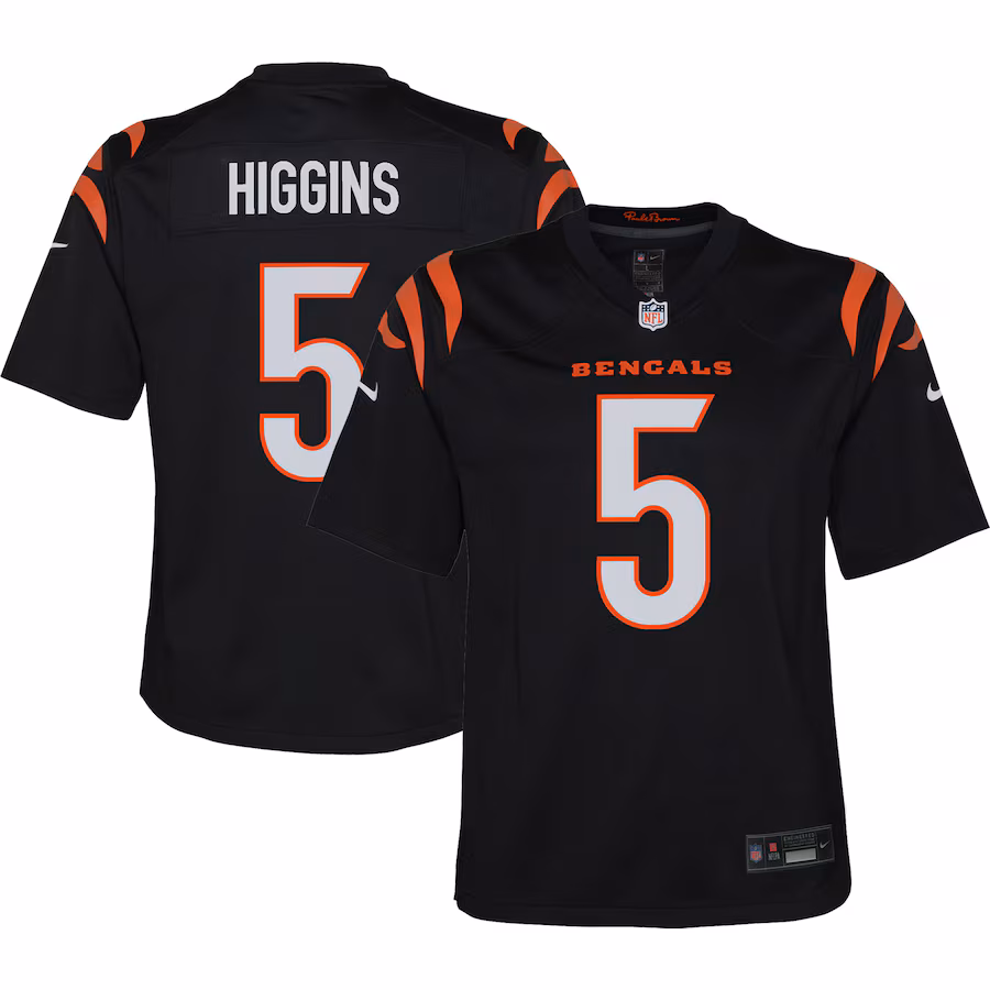 Youth Cincinnati Bengals Tee Higgins Nike Black Game Jersey - Puhuasuan