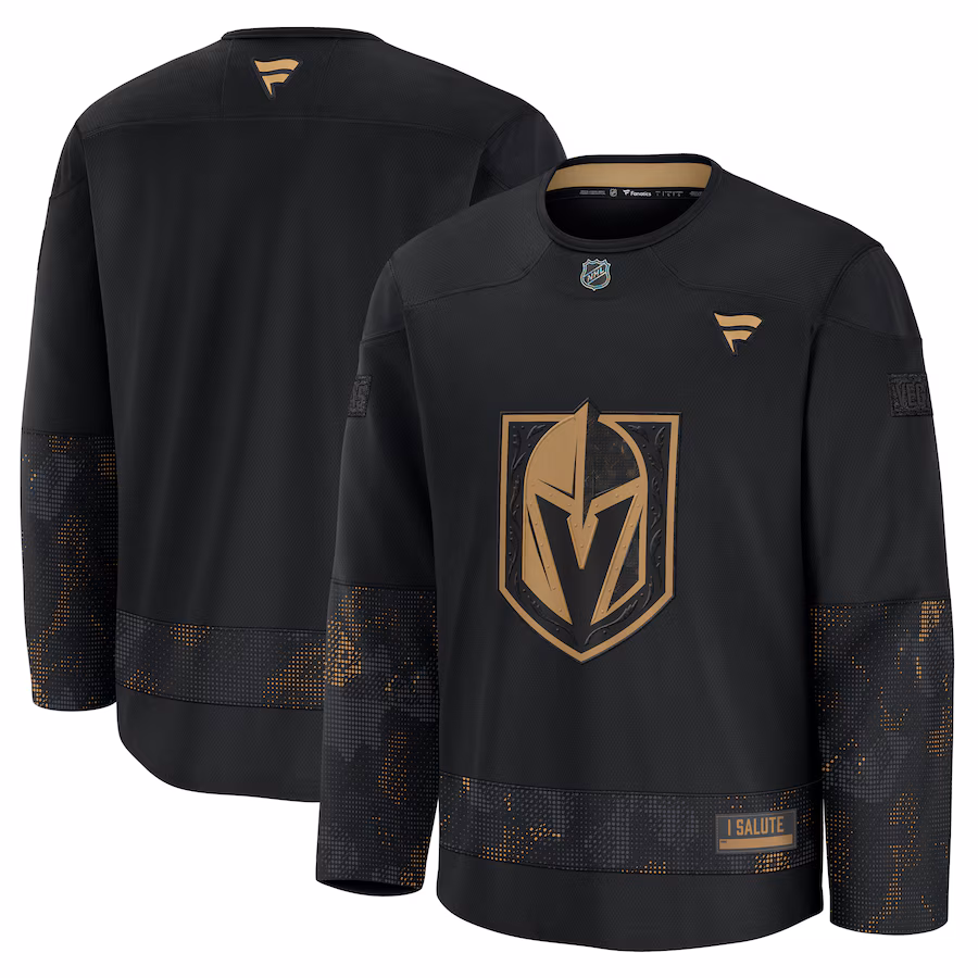 Men's Vegas Golden Knights Fanatics Black 2024 Military Appreciation Practice Jersey - Puhuasuan