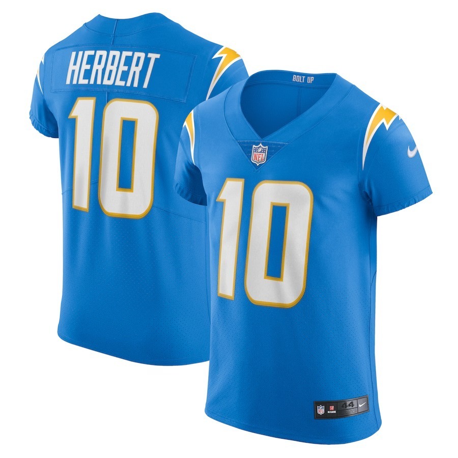 Men's Los Angeles Chargers Justin Herbert Nike Powder Blue Vapor Elite Player Jersey - Puhuasuan