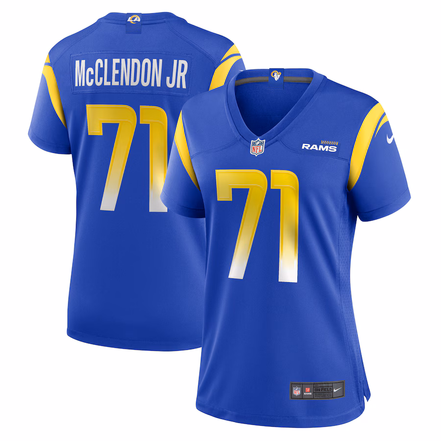 Women's Los Angeles Rams Warren McClendon Jr. Nike Royal Team Game Jersey - Puhuasuan
