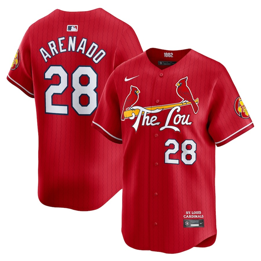 Men's St. Louis Cardinals Nolan Arenado Nike Red 2024 City Connect Limited Player Jersey - Puhuasuan
