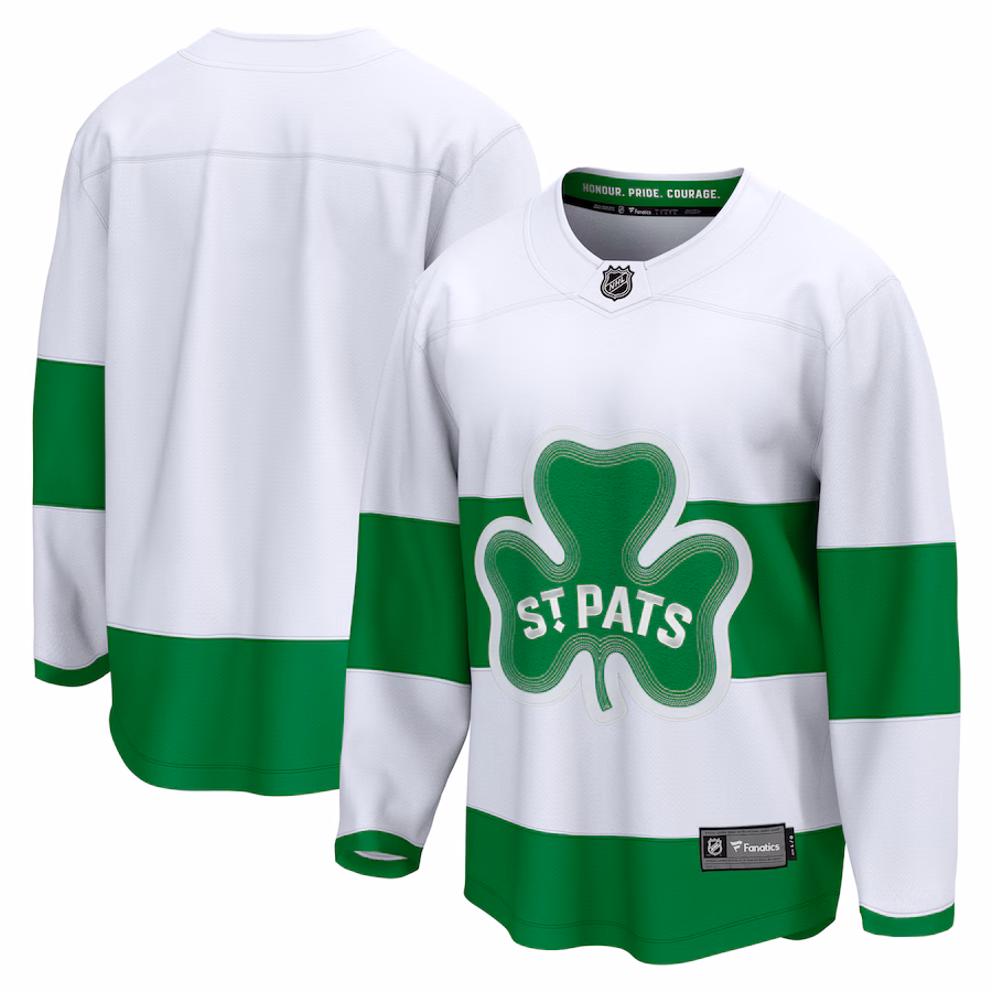 Men's Toronto Maple Leafs Fanatics White St. Patricks Alternate Premier Breakaway Jersey - Puhuasuan