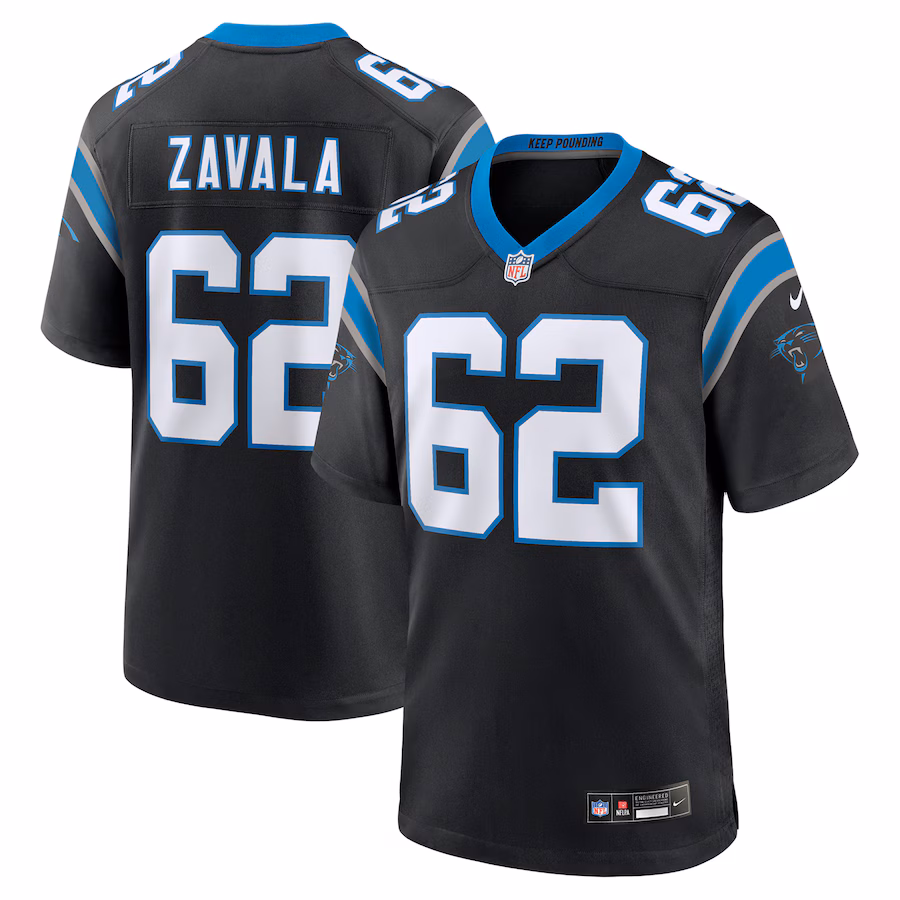 Men's Carolina Panthers Chandler Zavala Nike Black Game Jersey - Puhuasuan