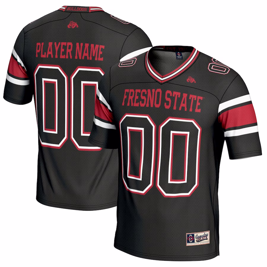 Fresno State Bulldogs GameDay Greats NIL Pick-A-Player Football Jersey - Black - Puhuasuan