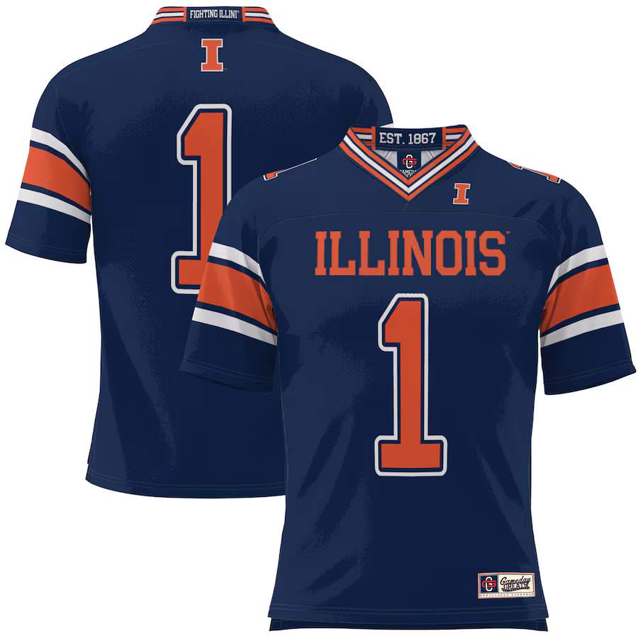 Youth GameDay Greats #1 Navy Illinois Fighting Illini Football Jersey - Puhuasuan