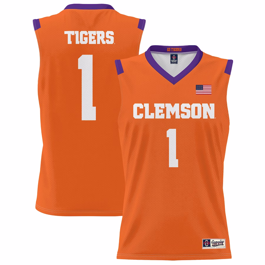 #1 Clemson Tigers GameDay Greats Unisex Lightweight Basketball Jersey - Orange - Puhuasuan