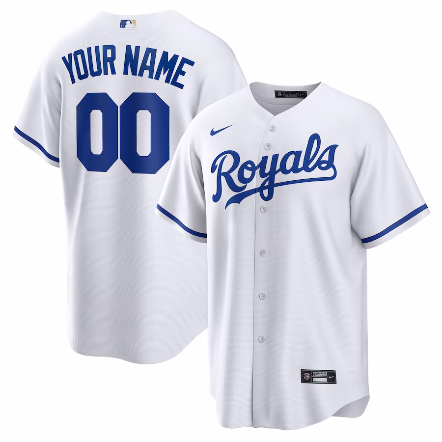 Youth Kansas City Royals Nike White Replica Custom Jersey - Puhuasuan
