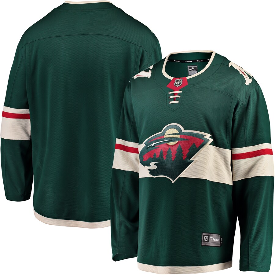 Men's Minnesota Wild Fanatics Branded Green Breakaway Home Jersey - Puhuasuan