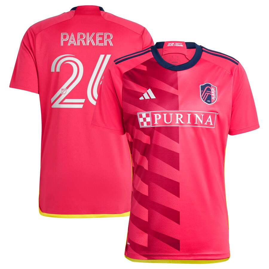 Men's St. Louis City SC Tim Parker adidas Red 2023 CITY Kit Replica Jersey - Puhuasuan