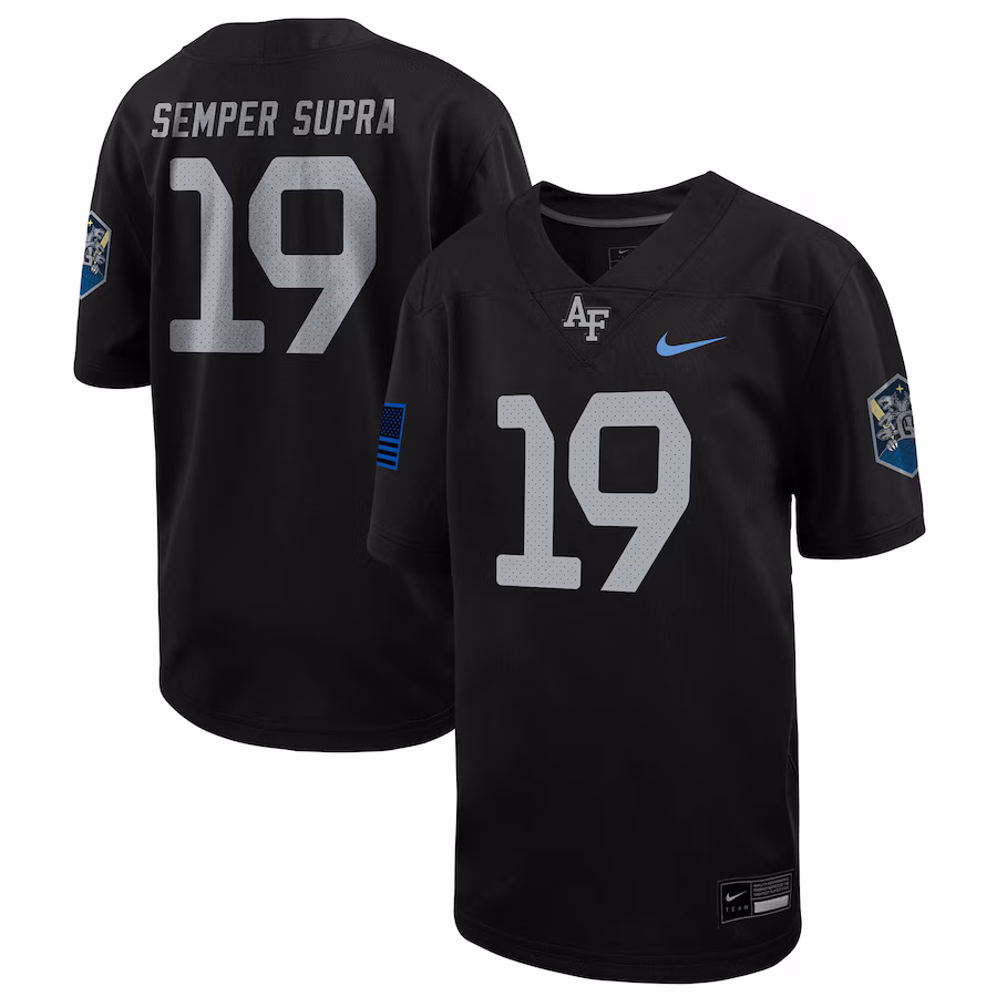 Youth Nike #1 Black Air Force Falcons 1st Armored Division Old Ironsides Untouchable Football Jersey - Puhuasuan