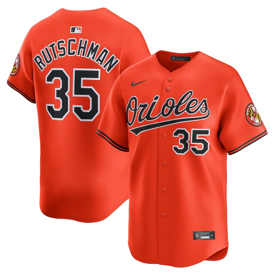 Men's Baltimore Orioles Adley Rutschman Nike Orange Alternate Limited Player Jersey - Puhuasuan