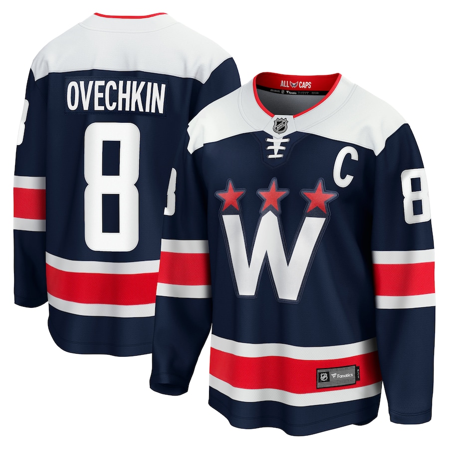 Men's Washington Capitals Alexander Ovechkin Fanatics Navy Alternate Premier Breakaway Player Jersey - Puhuasuan