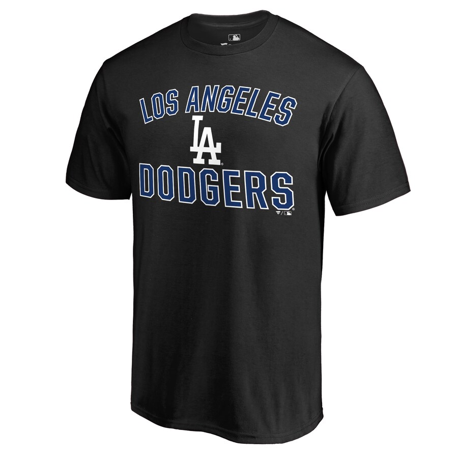 Men's Los Angeles Dodgers Black Team Victory Arch T-Shirt - Puhuasuan
