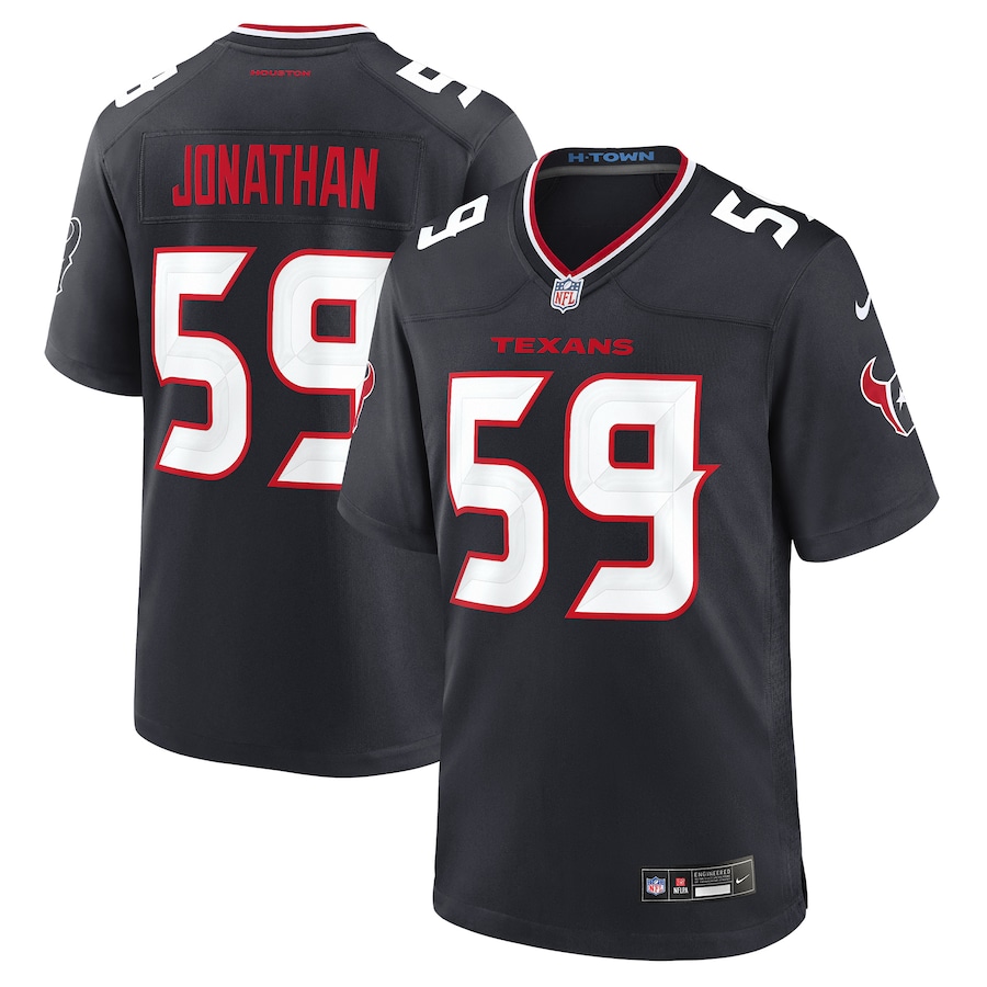 Men's Houston Texans Kingsley Jonathan Nike Navy Team Game Jersey - Puhuasuan