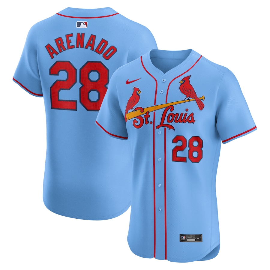 Men's St. Louis Cardinals Nolan Arenado Nike Light Blue Alternate Elite Player Jersey - Puhuasuan