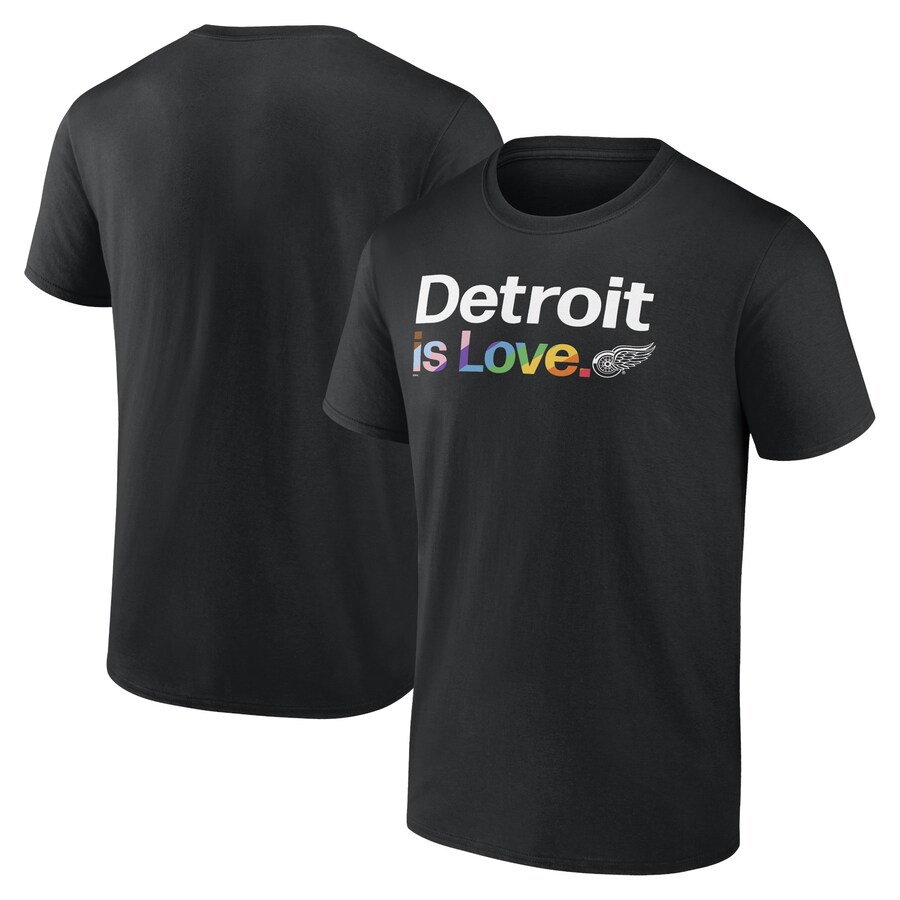 Men's Detroit Red Wings Black City Pride T-Shirt - Puhuasuan