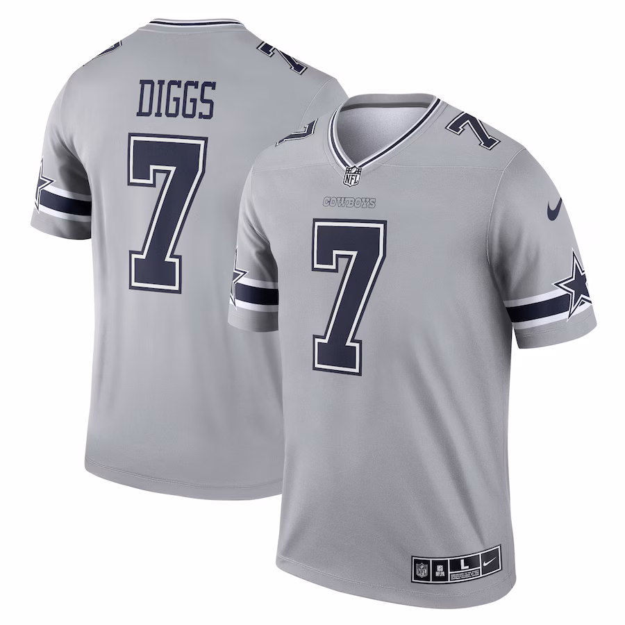Men's Dallas Cowboys Trevon Diggs Nike Gray Inverted Legend Jersey - Puhuasuan