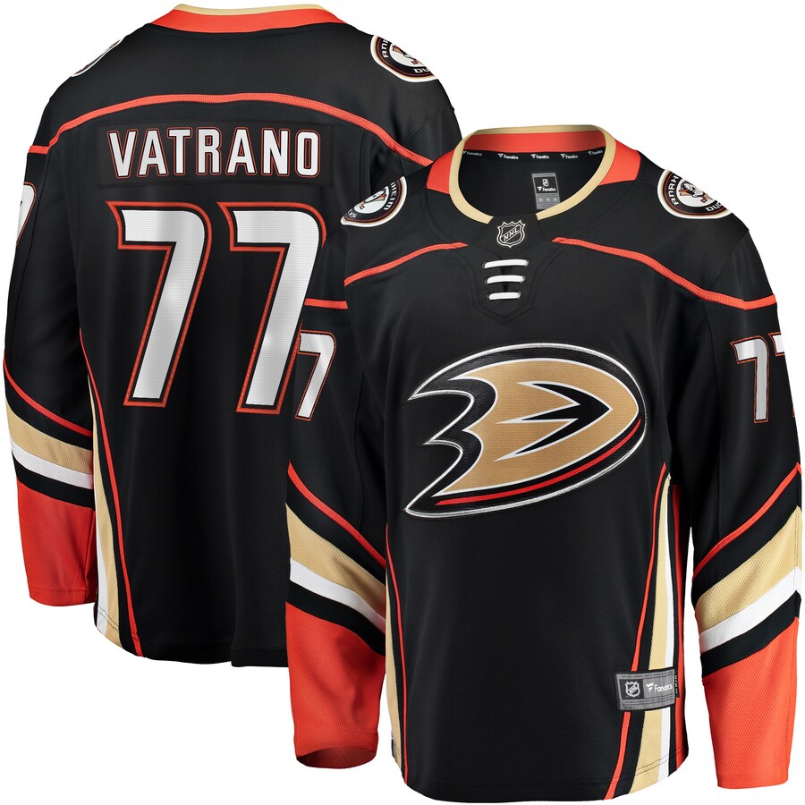 Men's Anaheim Ducks Frank Vatrano Fanatics Branded Black Home Breakaway Player Jersey - Puhuasuan