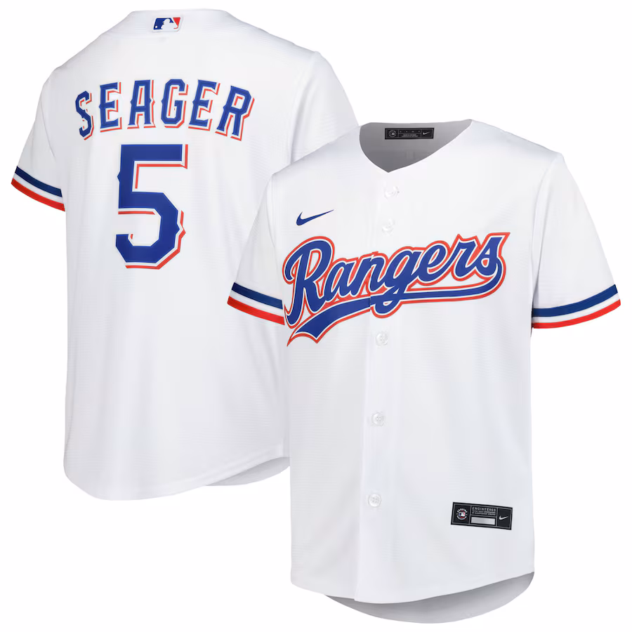 Youth Texas Rangers Corey Seager Nike White Home Replica Player Jersey - Puhuasuan