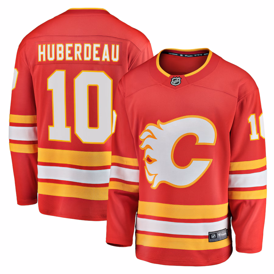 Men's Calgary Flames Jonathan Huberdeau Fanatics Red Home Breakaway Player Jersey - Puhuasuan