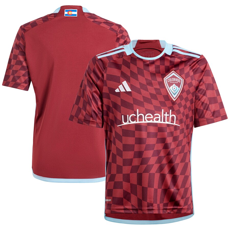 Youth Colorado Rapids  adidas Burgundy 2024 One Flag Kit Replica Jersey - Puhuasuan