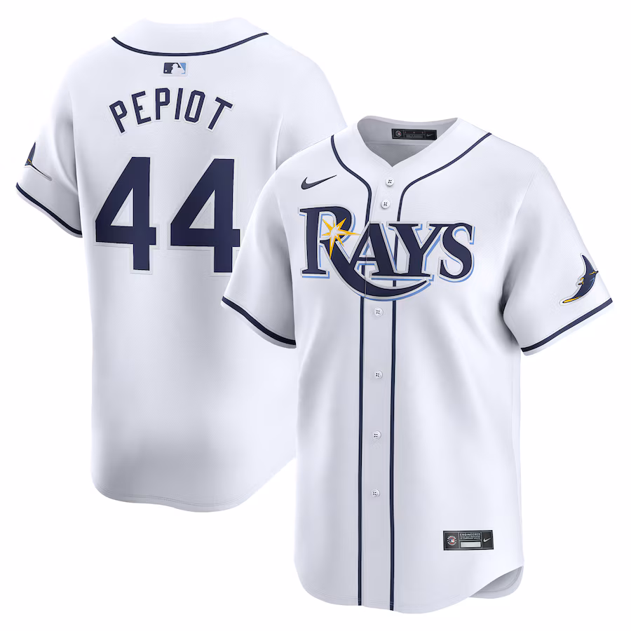 Men's Tampa Bay Rays Ryan Pepiot Nike White Home Limited Player Jersey - Puhuasuan