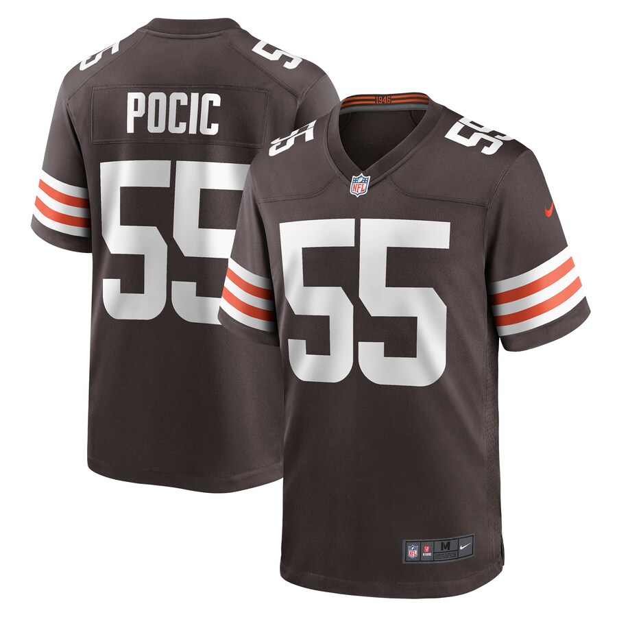 Men's Cleveland Browns Ethan Pocic Nike Brown Game Jersey - Puhuasuan