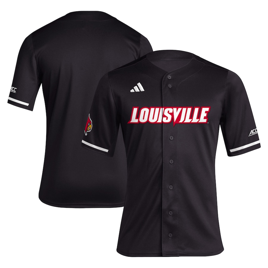Men's adidas Black Louisville Cardinals Replica Baseball Jersey - Puhuasuan