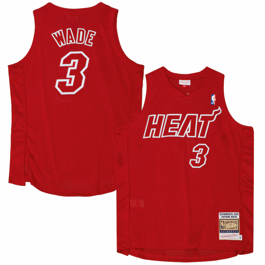 Men's Miami Heat Dwyane Wade Mitchell & Ness Scarlet 2012 Authentic Player Jersey - Puhuasuan