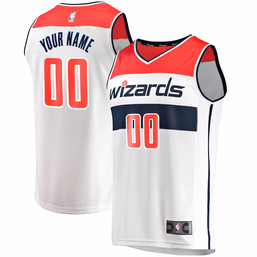 Youth Washington Wizards  Fanatics White Fast Break Replica Custom Jersey - Association Edition - Puhuasuan
