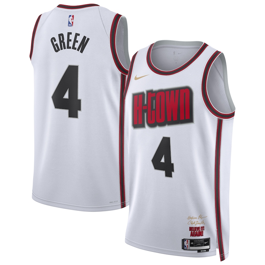 Unisex Houston Rockets Jalen Green Nike White 2024/25 Swingman Player Jersey - City Edition - Puhuasuan