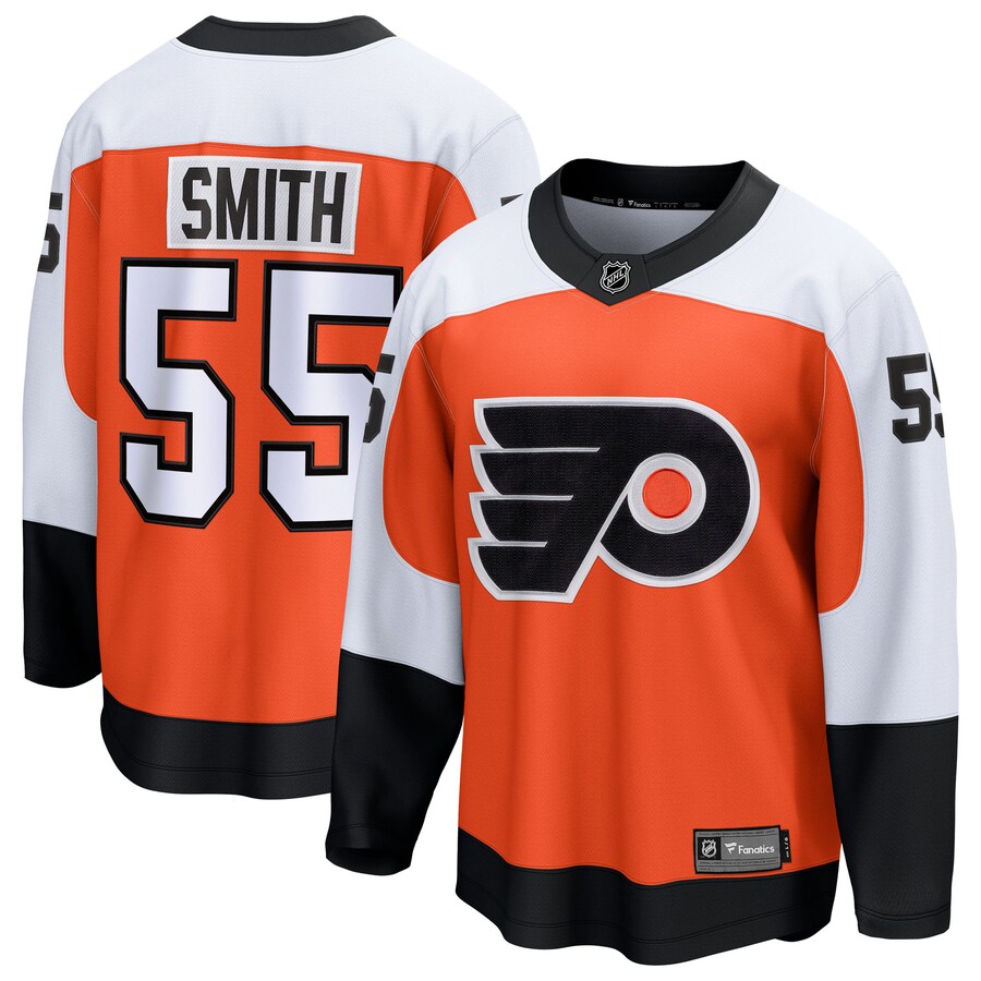 Men's Philadelphia Flyers Givani Smith Fanatics Orange Home Breakaway Jersey - Puhuasuan