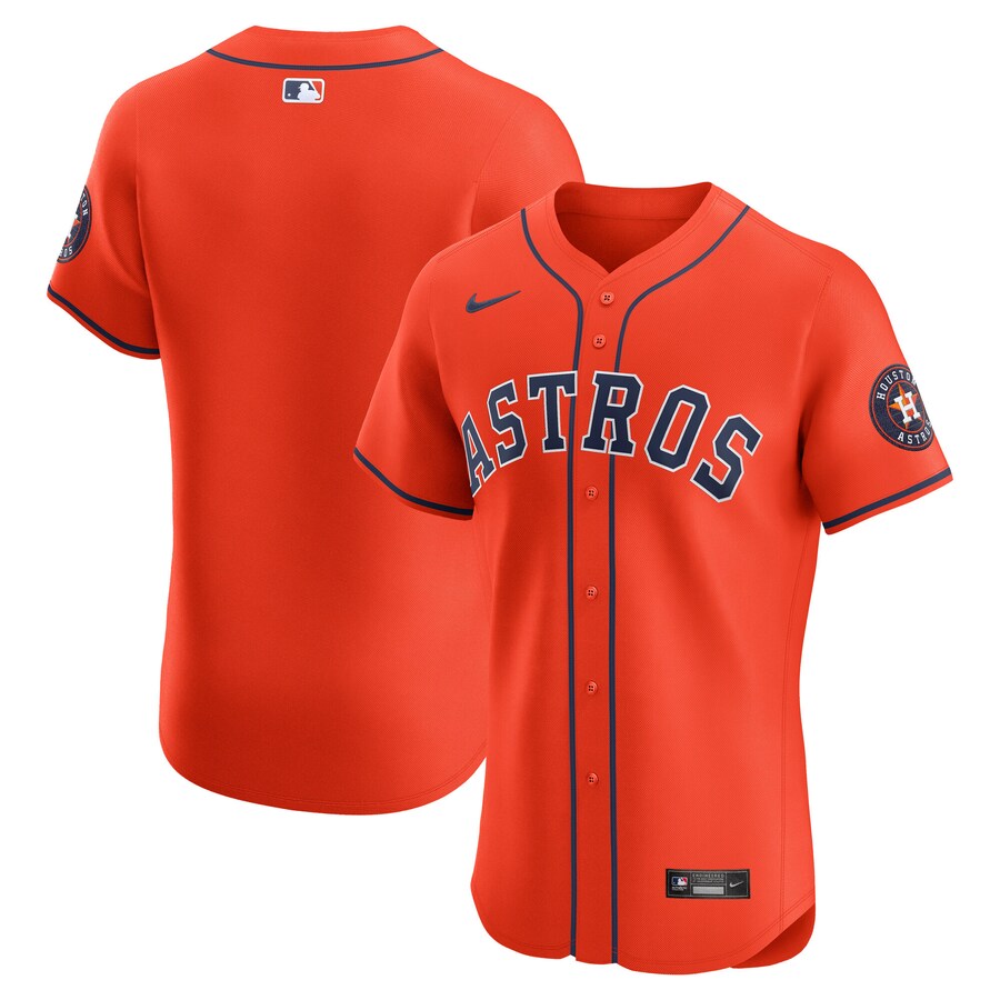 Men's Houston Astros Nike Orange Alternate Elite Jersey - Puhuasuan