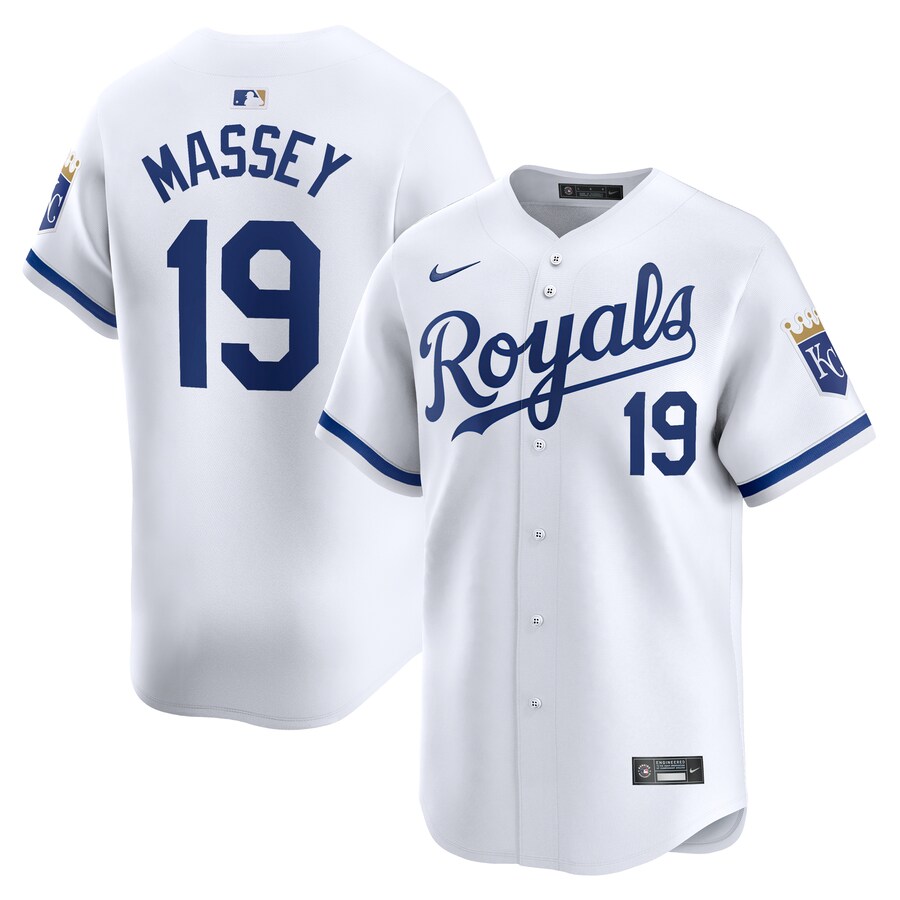 Men's Kansas City Royals Michael Massey Nike White Home Limited Player Jersey - Puhuasuan