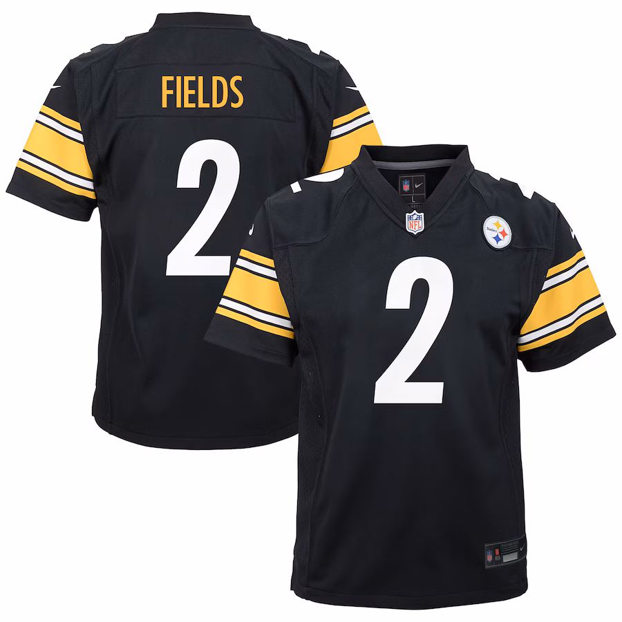Youth Pittsburgh Steelers Justin Fields Nike Black Team Game Jersey - Puhuasuan