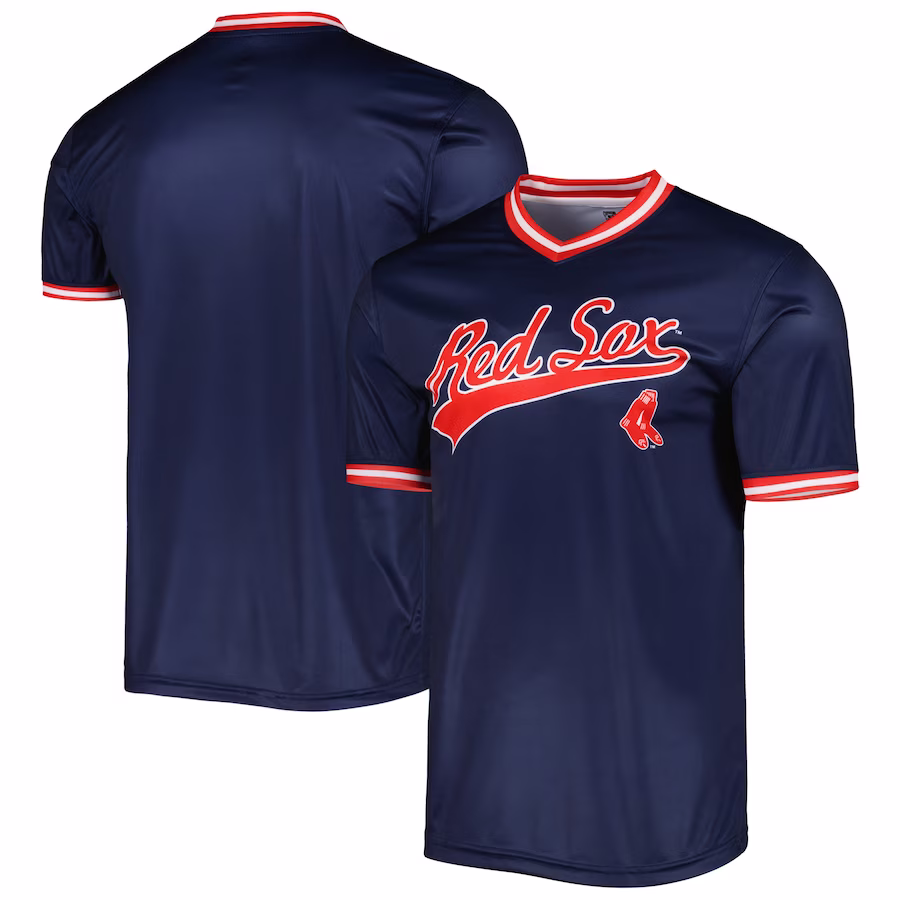 Men's Boston Red Sox Stitches Navy Cooperstown Collection Team Jersey - Puhuasuan