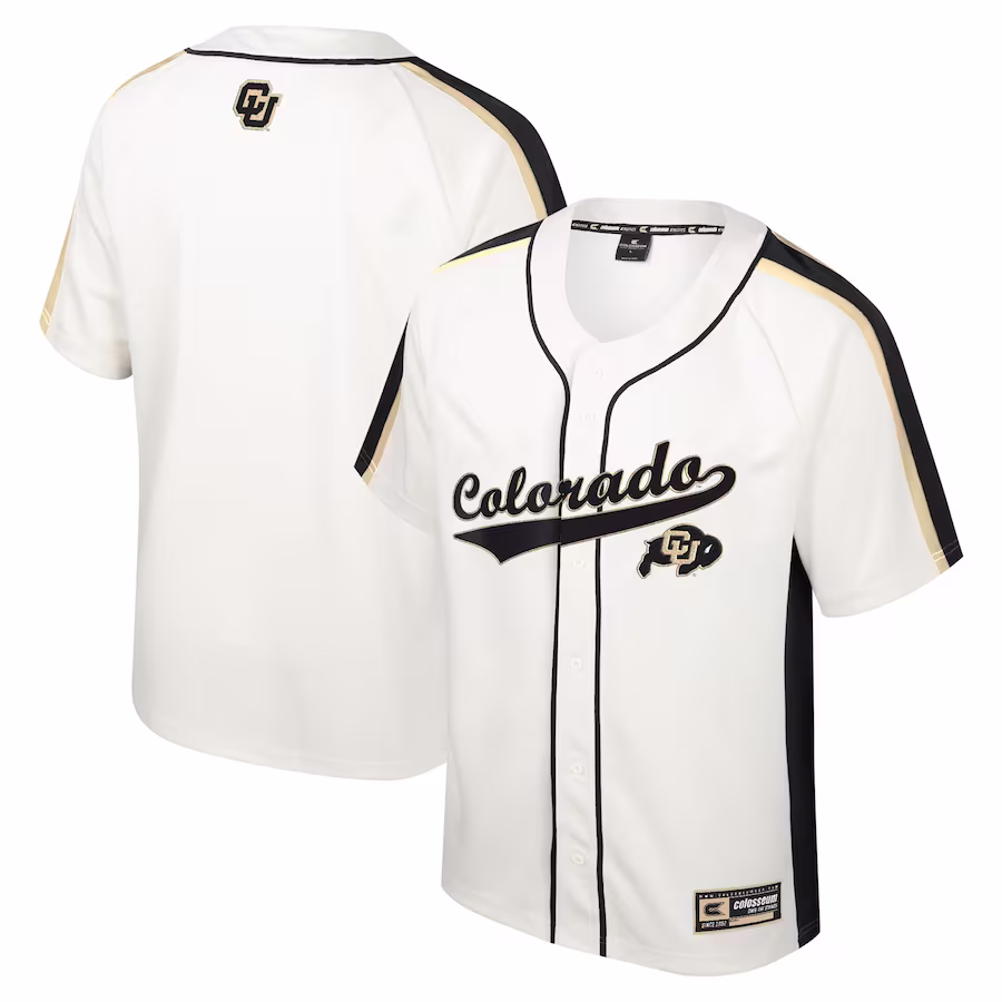 Colorado Buffaloes Colosseum Ruth Button-Up Baseball Jersey - Cream - Puhuasuan